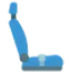 Icono de asiento de auto representando comodidad
